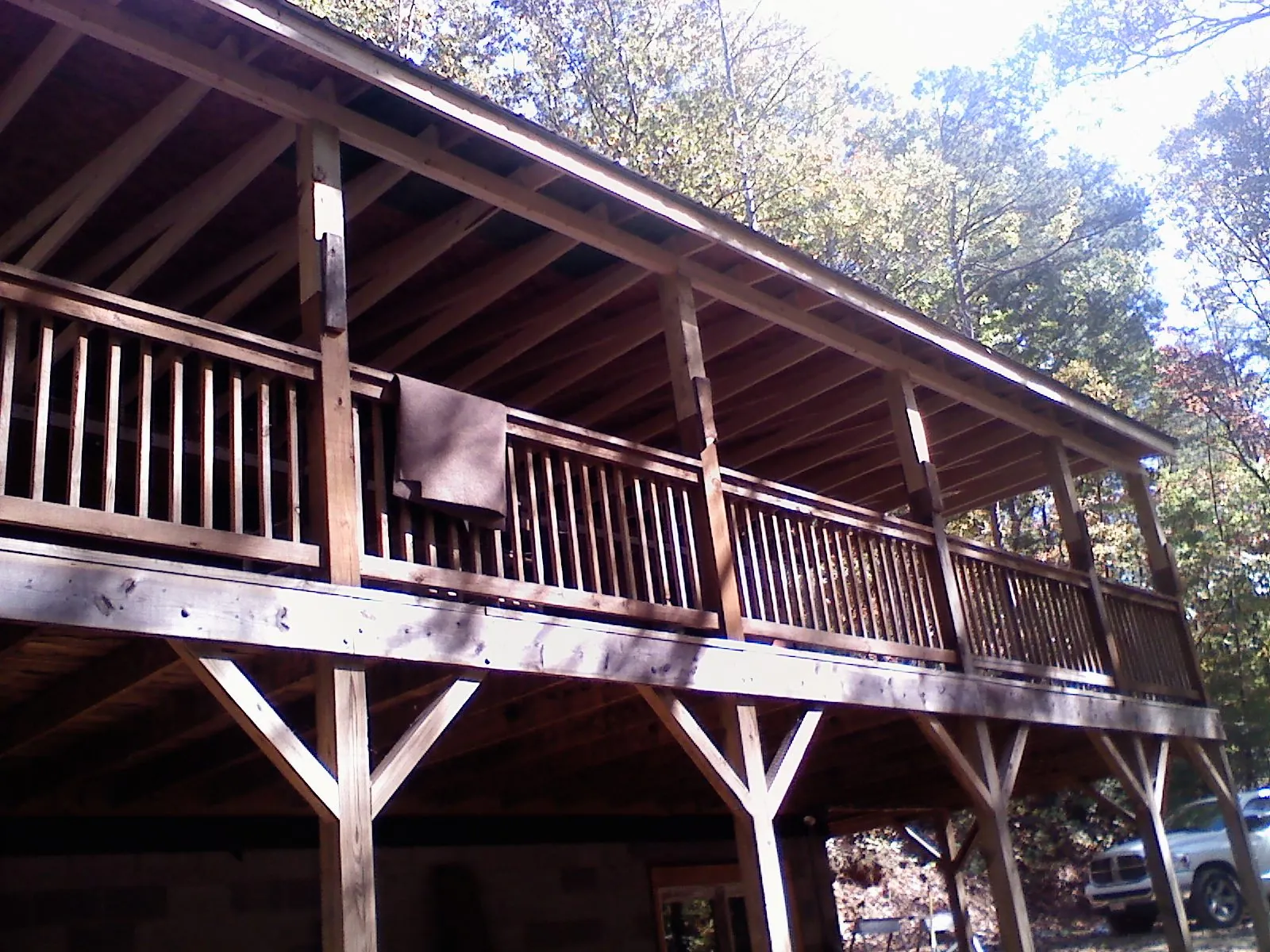 Timber framing under a new elevated porch and deck — Roof Leak Repair in Sellersville by Roofing Brothers